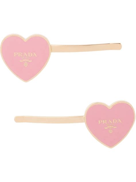 prada heart hair pins|Prada hair claw.